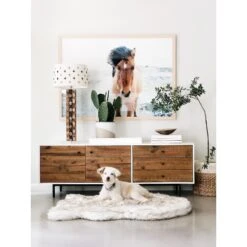 PawBrands PupRug Faux Fur Curve Orthopedic Pillow Dog Bed With Removable Cover, White -Cozy Paws 194376 PT5. AC SS1800 V1566829965