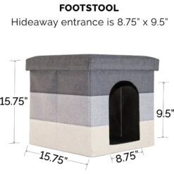 FurHaven House Footstool & Ottoman Dog & Cat Bed -Cozy Paws 198861 PT3. AC SS1800 V1618280840