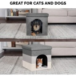 FurHaven House Footstool & Ottoman Dog & Cat Bed -Cozy Paws 198861 PT4. AC SS1800 V1618279921