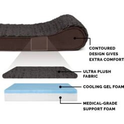 FurHaven Ultra Plush Luxe Lounger Cooling Gel Dog Bed With Removable Cover -Cozy Paws 198957 PT5. AC SS1800 V1627617108