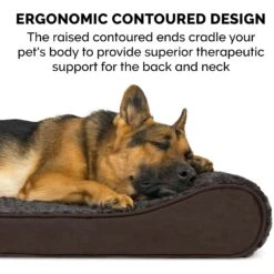 FurHaven Ultra Plush Luxe Lounger Cooling Gel Dog Bed With Removable Cover -Cozy Paws 198957 PT7. AC SS1800 V1627611409
