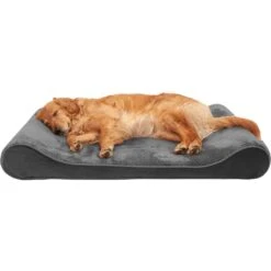 FurHaven Minky Plush Luxe Lounger Cooling Gel Dog Bed With Removable Cover -Cozy Paws 198983 PT3. AC SS1800 V1627615890