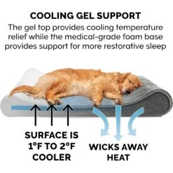 FurHaven Minky Plush Luxe Lounger Cooling Gel Dog Bed With Removable Cover -Cozy Paws 198983 PT5. AC SS1800 V1627617157