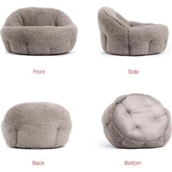 Best Friends By Sheri Sherpa Deep Dish Bolster Cat & Dog Bed W/Blanket & Plush Bone -Cozy Paws 201952 PT2. AC SS1800 V1601330760