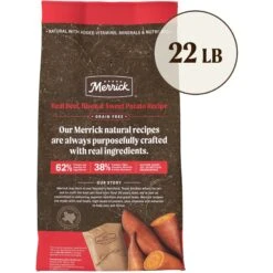 Merrick Grain-Free Dry Dog Food Real Bison, Beef & Sweet Potato Recipe -Cozy Paws 203397 PT1. AC SS1800 V1696442433