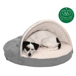 FurHaven Faux Sheepskin Snuggery Orthopedic Cat & Dog Bed With Removable Cover -Cozy Paws 206669 PT3. AC SS1800 V1627614403