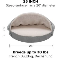 FurHaven Faux Sheepskin Snuggery Orthopedic Cat & Dog Bed With Removable Cover -Cozy Paws 206669 PT4. AC SS1800 V1627617377