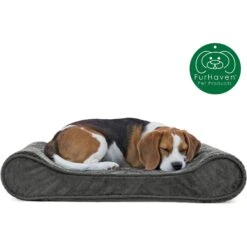 FurHaven Minky Plush Luxe Lounger Orthopedic Cat & Dog Bed With Removable Cover -Cozy Paws 206687 PT3. AC SS1800 V1625263382