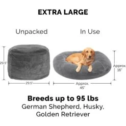 FurHaven Plush Ball Pillow Dog Bed With Removable Cover -Cozy Paws 206757 PT4. AC SS1800 V1617145597