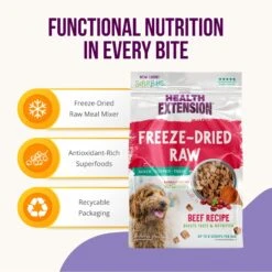Health Extension Super Bites Beef Recipe Freeze-Dried Raw Dog Food Mixer -Cozy Paws 209695 PT2. AC SS1800 V1700515629