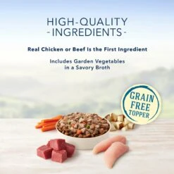 Blue Buffalo Delectables Chicken & Beef Dinner Variety Pack Grain-Free Wet Dog Food Topper, 3-oz Pouches, Case Of 12 -Cozy Paws 212235 PT3. AC SS1800 V1579544896