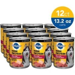 Pedigree High Protein Beef & Lamb Flavor In Gravy Canned Dog Food -Cozy Paws 212626 PT2. AC SS1800 V1628547708