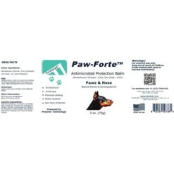 Forticept Paw-Forte Antimicrobial Paw & Nose Dog & Cat Protection Balm, 3-oz Tin -Cozy Paws 214547 PT5. AC SS1800 V1678722678