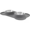 Frisco Silicone Stainless Steel Double Diner Dog & Cat Bowl -Cozy Paws 215990 MAIN. AC SS1800 V1591020093