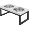 Frisco Marble Print Stainless Steel Double Elevated Dog Bowl -Cozy Paws 216017 MAIN. AC SS1800 V1591020394