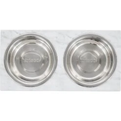 Frisco Marble Print Stainless Steel Double Elevated Dog Bowl -Cozy Paws 216017 PT3. AC SS1800 V1591020397