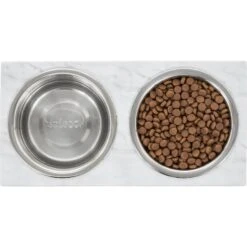 Frisco Marble Print Stainless Steel Double Elevated Dog Bowl -Cozy Paws 216017 PT4. AC SS1800 V1591020400