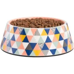 Frisco Colorful Geometric Melamine Bowl -Cozy Paws 216054 PT2. AC SS1800 V1591020749