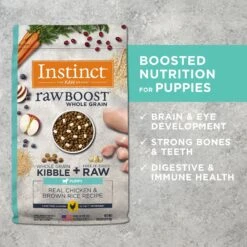 Instinct Raw Boost Puppy Whole Grain Real Chicken & Brown Rice Recipe Freeze-Dried Raw Coated Dry Dog Food -Cozy Paws 219423 PT5. AC SS1800 V1663714163