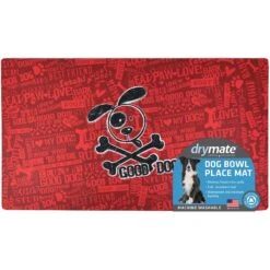 Drymate Red Good Dog Cross Bones Dog Bowl Place Mat -Cozy Paws 222047 PT5. AC SS1800 V1651161142