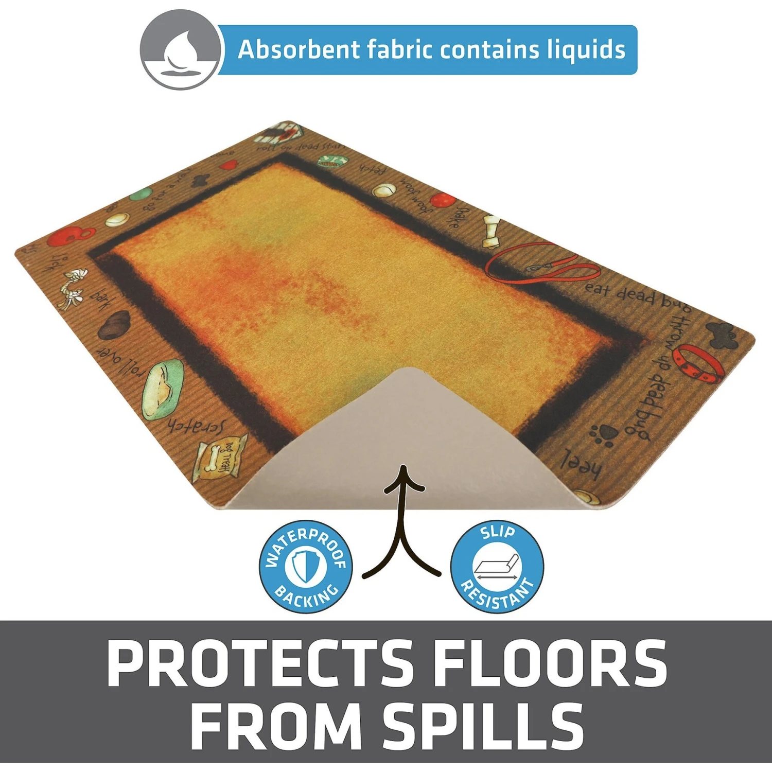 Drymate Bow Wow Border Dog Bowl Place Mat 6 Drymate Bow Wow Border Dog Bowl Place Mat - Image 4