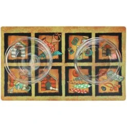 Drymate Bow Wow Squares Dog Bowl Place Mat -Cozy Paws 222052 PT2. AC SS1800 V1657656279