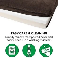 FurHaven Faux Fleece Memory Top Bolster Dog Bed With Removable Cover -Cozy Paws 222956 PT7. AC SS1800 V1606826542