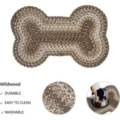 Homespice Bone Shaped Ultra Durable Braided Dog & Cat Placemat -Cozy Paws 223196 PT3. AC SS1800 V1585228024
