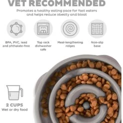 Outward Hound Fun Feeder Drop Dog Bowl, Grey -Cozy Paws 226744 PT2. AC SS1800 V1694285516