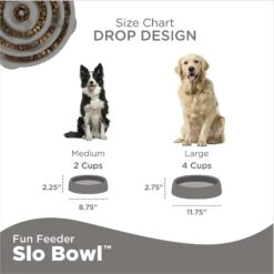 Outward Hound Fun Feeder Drop Dog Bowl, Grey -Cozy Paws 226744 PT3. AC SS1800 V1694457213