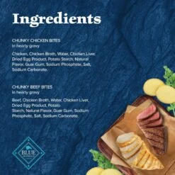 Blue Buffalo Wilderness Trail Toppers Wild Cuts Variety Pack Chunky Chicken & Beef Bites In Gravy Grain-Free Dog Food Topper, 3-oz, Pouch Of 12 -Cozy Paws 228599 PT4. AC SS1800 V1689357024
