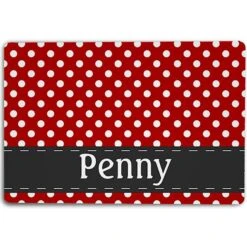 904 Custom Polka Dot Personalized Dog & Cat Placemat