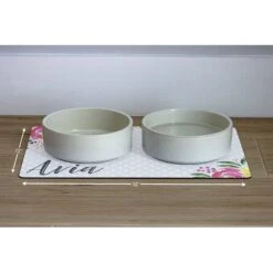 904 Custom Polka Dot Floral Personalized Dog & Cat Placemat -Cozy Paws 230926 PT2. AC SS1800 V1636413113