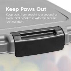 IRIS USA 3-Piece WeatherPro Airtight Stackable Dog, Cat & Bird Food Storage Container Combo With Scoop & Treat Box -Cozy Paws 231627 PT5. AC SS1800 V1586959432