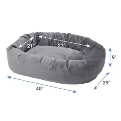 Frisco Velvet Round Bolster Dog Bed W/Removable Cover -Cozy Paws 232178 PT1. AC SS1800 V1601992928