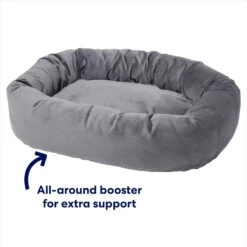 Frisco Velvet Round Bolster Dog Bed W/Removable Cover -Cozy Paws 232178 PT2. AC SS1800 V1671203057