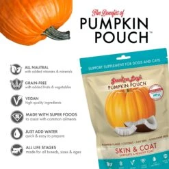 Grandma Lucy's Pumpkin Pouch Skin & Coat Freeze-Dried Dog & Cat Food Topper, 6-oz Bag -Cozy Paws 234290 PT2. AC SS1800 V1676647653