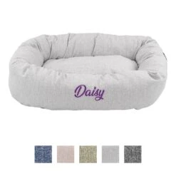 Majestic Pet Palette Heathered Personalized Bagel Cat & Dog Bed