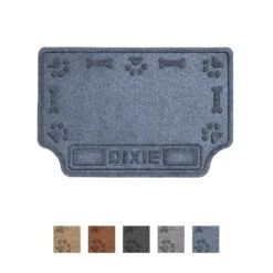 Bungalow Flooring Waterhog Drool Hog Dog Bone Personalized Dog Placemat