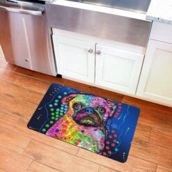 Bungalow Flooring Pug By Dean Russo Place Dog Mat, 36 X 23-in -Cozy Paws 235689 PT3. AC SS1800 V1615336590