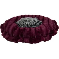 Bessie + Barnie Ultra Plush Luxury Shag Deluxe Lily Pod Reversible Pillow Cat & Dog Bed -Cozy Paws 239101 PT1. AC SS1800 V1592589370