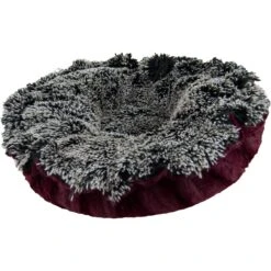 Bessie + Barnie Ultra Plush Luxury Shag Deluxe Lily Pod Reversible Pillow Cat & Dog Bed -Cozy Paws 239101 PT2. AC SS1800 V1592590395