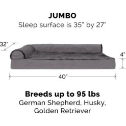 FurHaven Plush Deluxe Chaise Orthopedic Cat & Dog Bed With Removable Cover -Cozy Paws 242784 PT1. AC SS1800 V1703800001