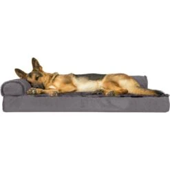 FurHaven Plush Deluxe Chaise Orthopedic Cat & Dog Bed With Removable Cover -Cozy Paws 242784 PT3. AC SS1800 V1703799948
