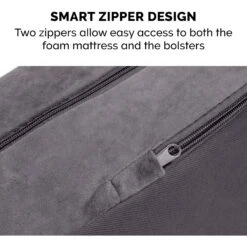 FurHaven Plush Deluxe Chaise Orthopedic Cat & Dog Bed With Removable Cover -Cozy Paws 242784 PT7. AC SS1800 V1703799949