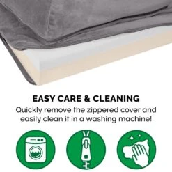 FurHaven Plush Deluxe Chaise Memory Top Cat & Dog Bed With Removable Cover -Cozy Paws 242789 PT8. AC SS1800 V1703800306