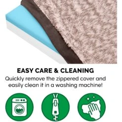 FurHaven Faux Fur & Suede Deluxe Cooling Gel Dog & Cat Mattress -Cozy Paws 244356 PT7. AC SS1800 V1602825682