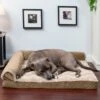 FurHaven Wave Fur & Velvet Orthopedic Deluxe Chaise Dog & Cat Bed -Cozy Paws 244378 MAIN. AC SS1800 V1611070468