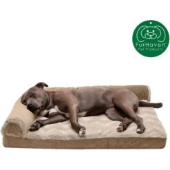 FurHaven Wave Fur & Velvet Orthopedic Deluxe Chaise Dog & Cat Bed -Cozy Paws 244378 PT3. AC SS1800 V1611070470
