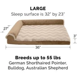 FurHaven Wave Fur & Velvet Orthopedic Deluxe Chaise Dog & Cat Bed -Cozy Paws 244378 PT4. AC SS1800 V1667227088